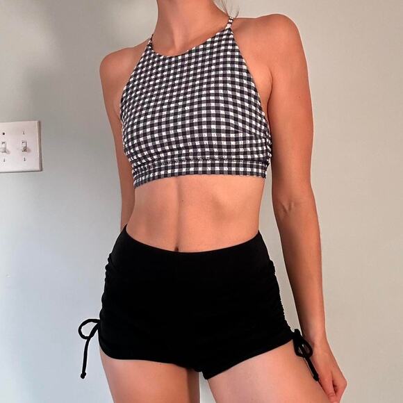 Gingham high neck open - Picture 2 of 8